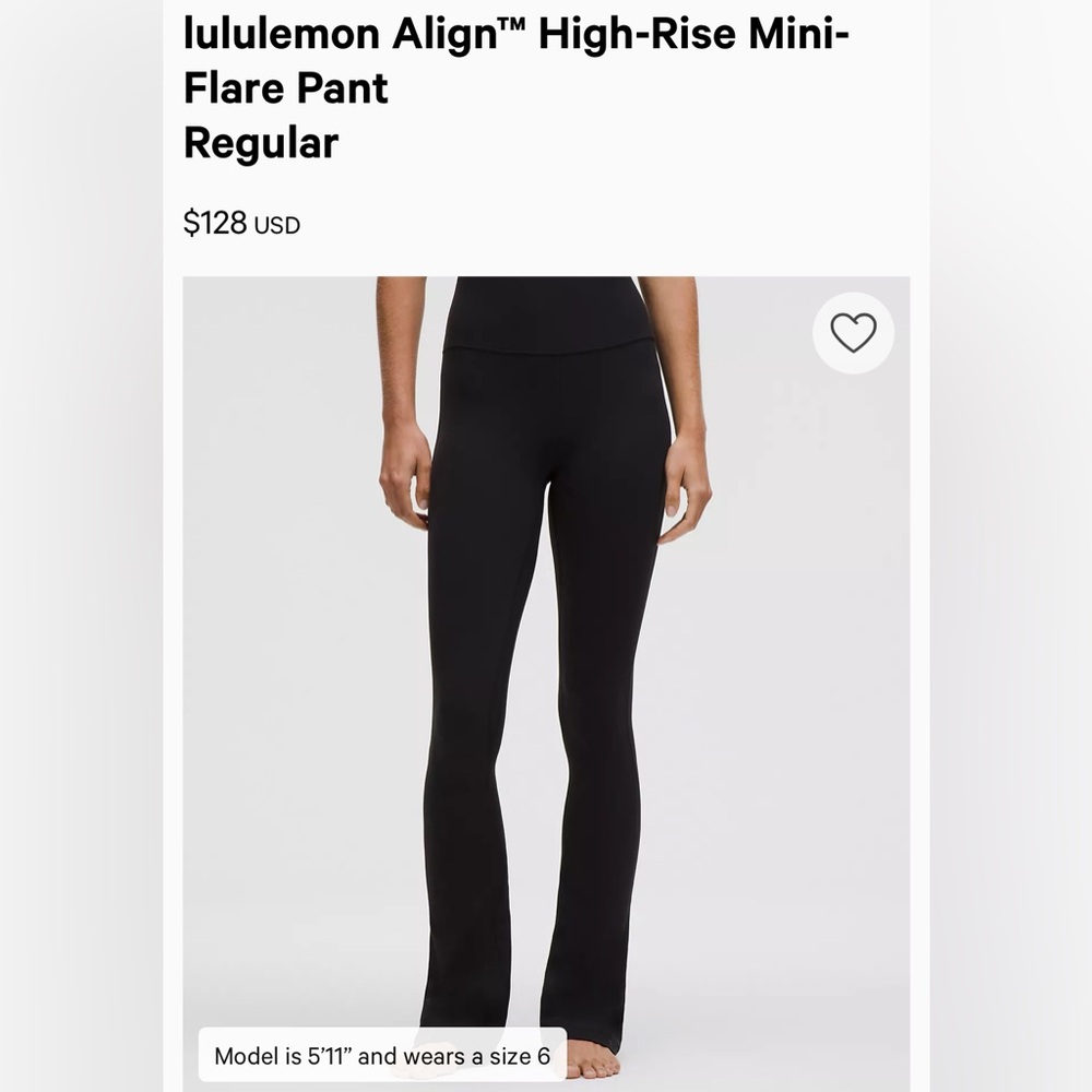 lululemon align Black High-Rise Mini-Flare Leggings